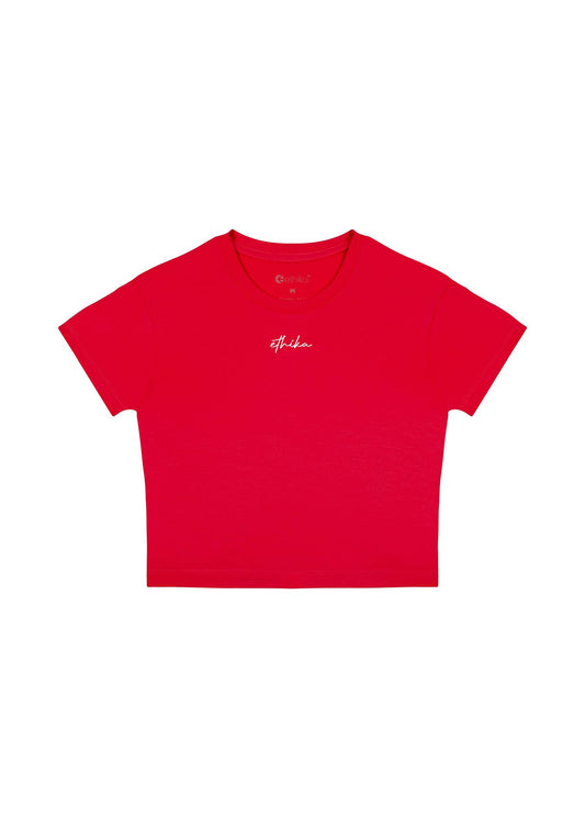 Ethika Womens baby tee Goji Berry Red